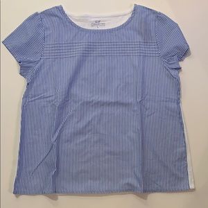 Striped scoop neck tee